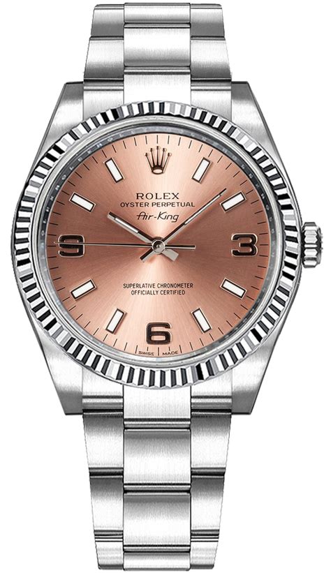 rolex oyster perpetual air king rosa|rolex air king price list.